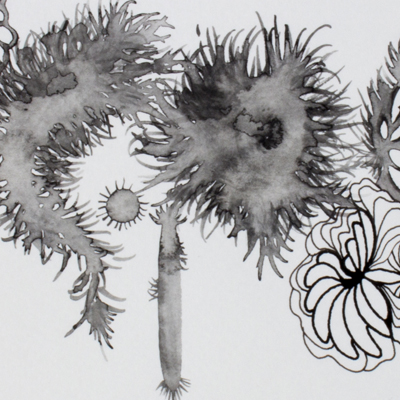 Sin título. Acuarela y tinta sobre papel. 24 x 34 cm. 2015<br>
Untitled. Watercolor and ink on paper. 9.4 x 13.3 in. 2015
