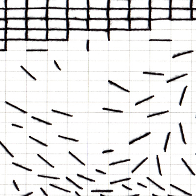 Sin título. Bordado y lápiz sobre papel. 16.5 x 25 cm. 2005<br>
Untitled. Embroidery and pencil on paper. 6.4 x 9.8 in. 2005
