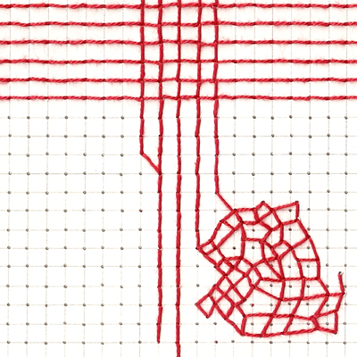 Sin título. Bordado y lápiz sobre papel. 17 x 25 cm. 2005<br>
Untitled. Embroidery and pencil on paper. 6.6 x 9.8 in. 2005
